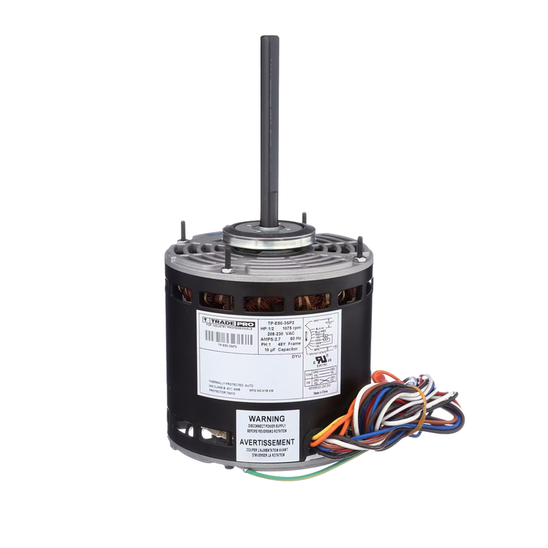 FAN MOTOR EVAPORATOR-SINGLE PHASE-1/2 HP 1075 RPM